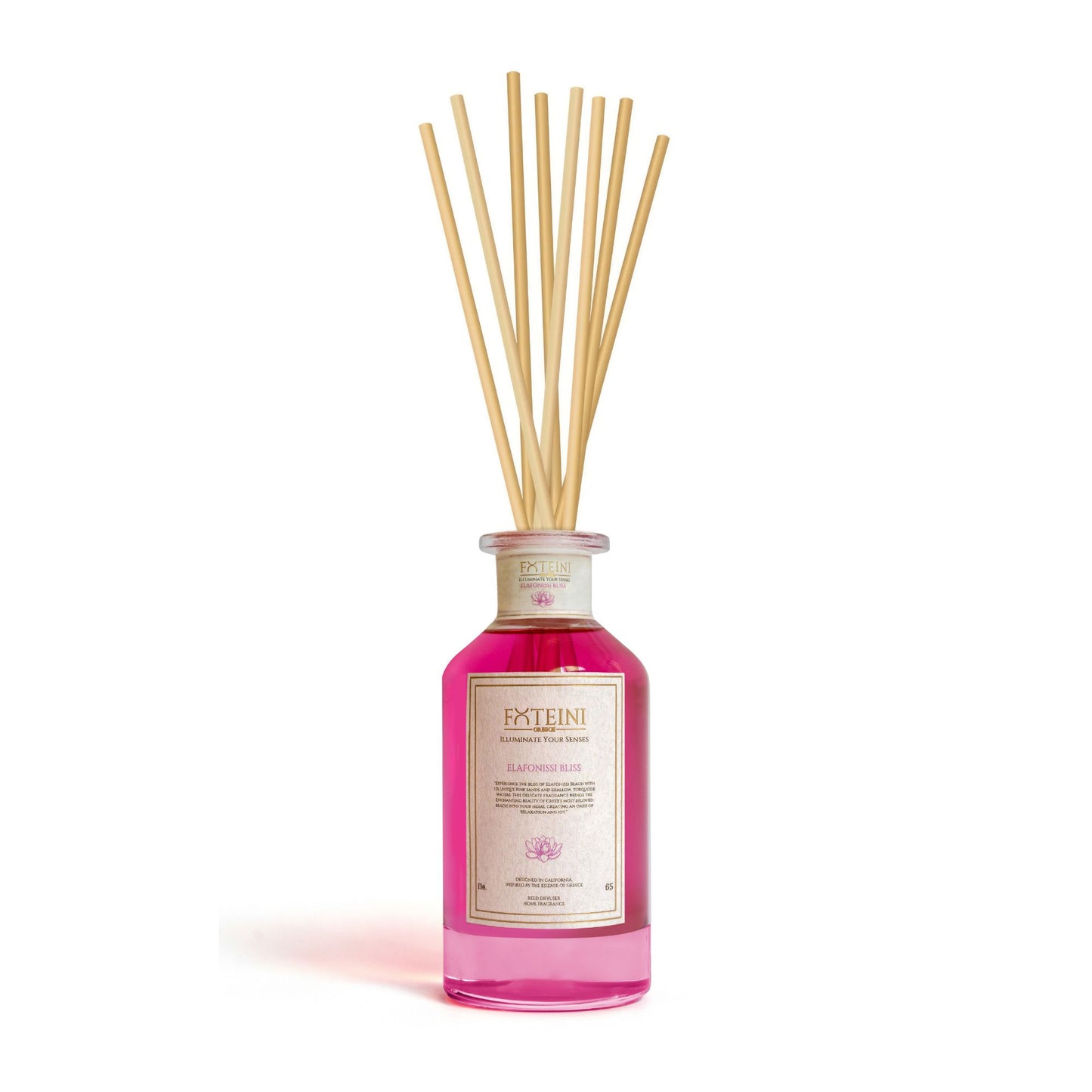 Elafonissi Bliss Reed Diffuser | Tiare Petals and Vanilla with Frangipani and Jasmine Inspired by Pink Sands