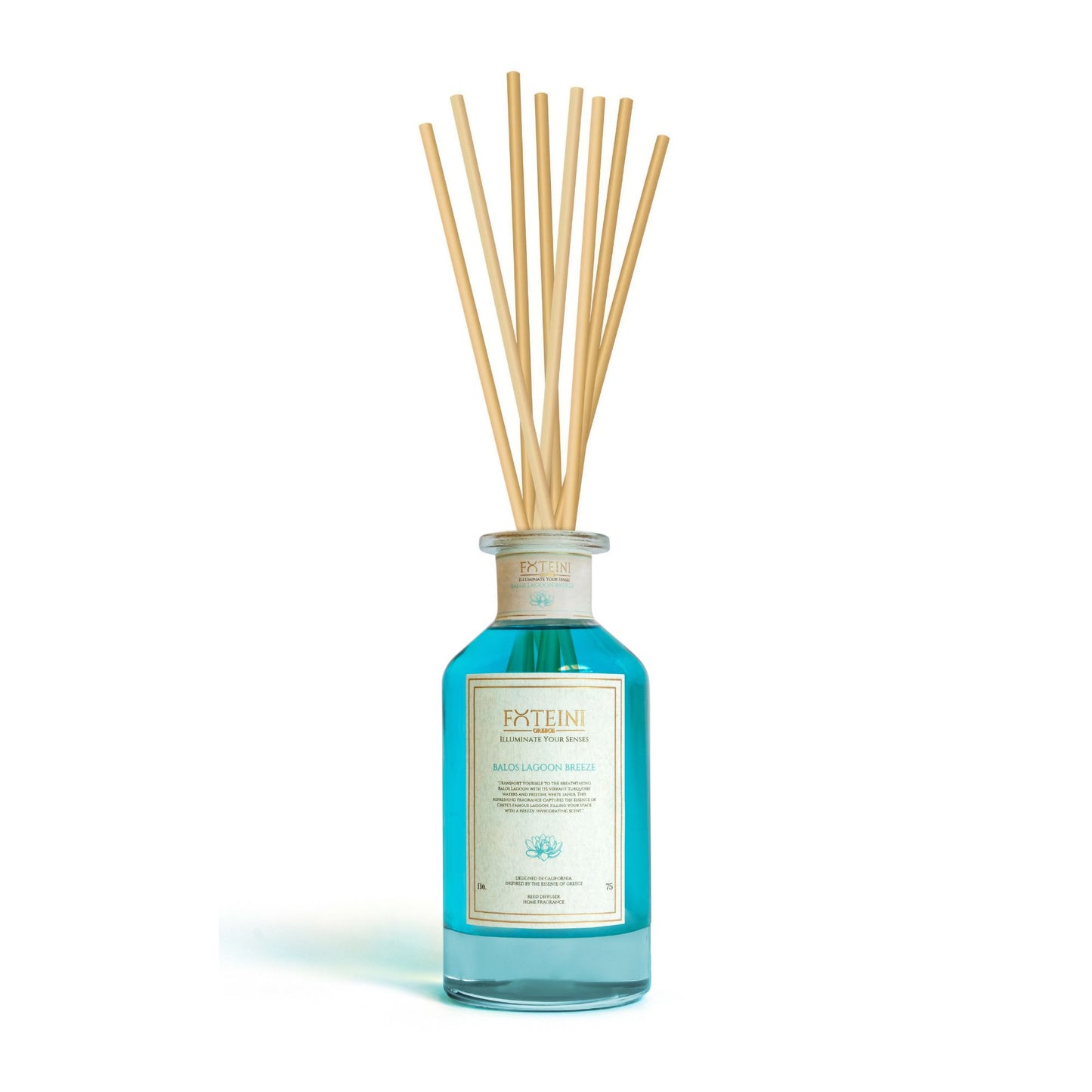 Balos Lagoon Breeze Reed Diffuser | Moonflower and Vanilla with Sandalwood Inspired by Crete
